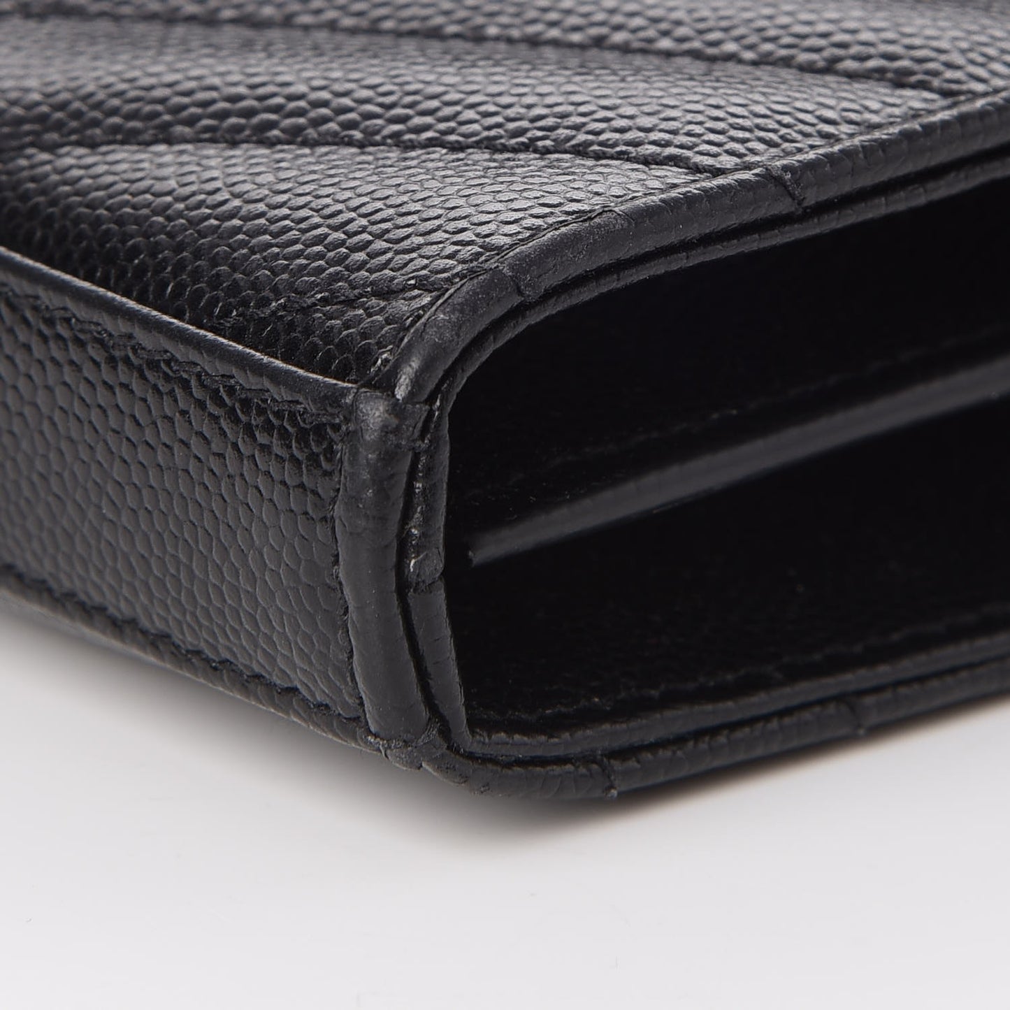 Grain De Poudre Matelasse Chevron Monogram Chain Wallet Black