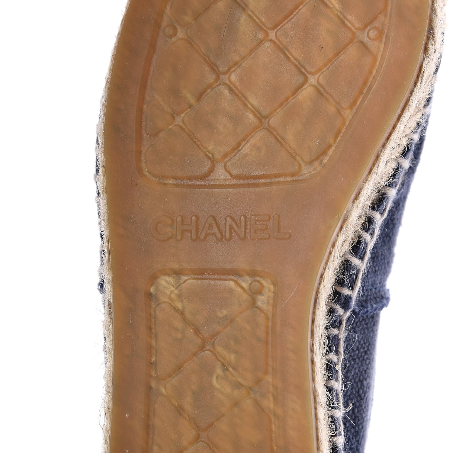 Chanel Denim Toile CC Espadrilles 36 Navy Black 8 of 9