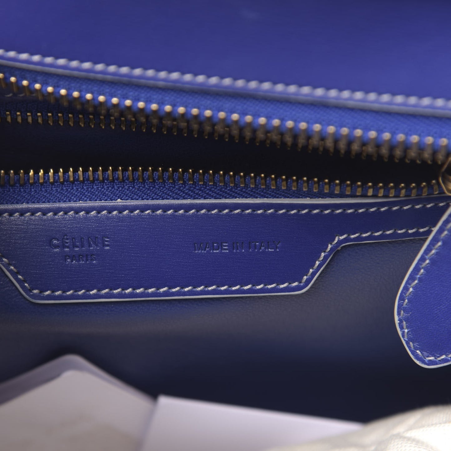 Satin Calfskin Micro Debossed Luggage Inky Blue