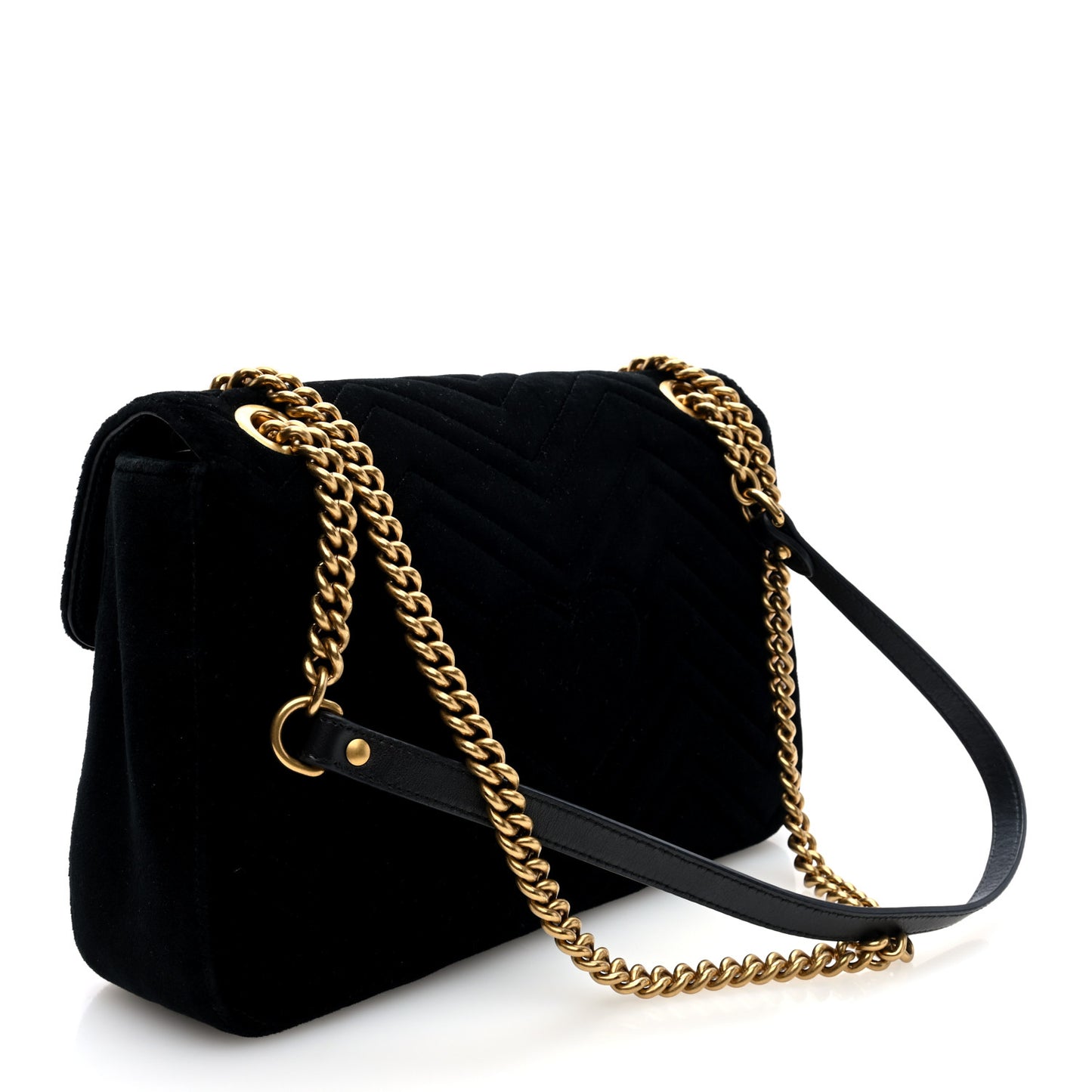 Velvet Matelasse Dragon Embroidered Medium GG Marmont Shoulder Bag Black