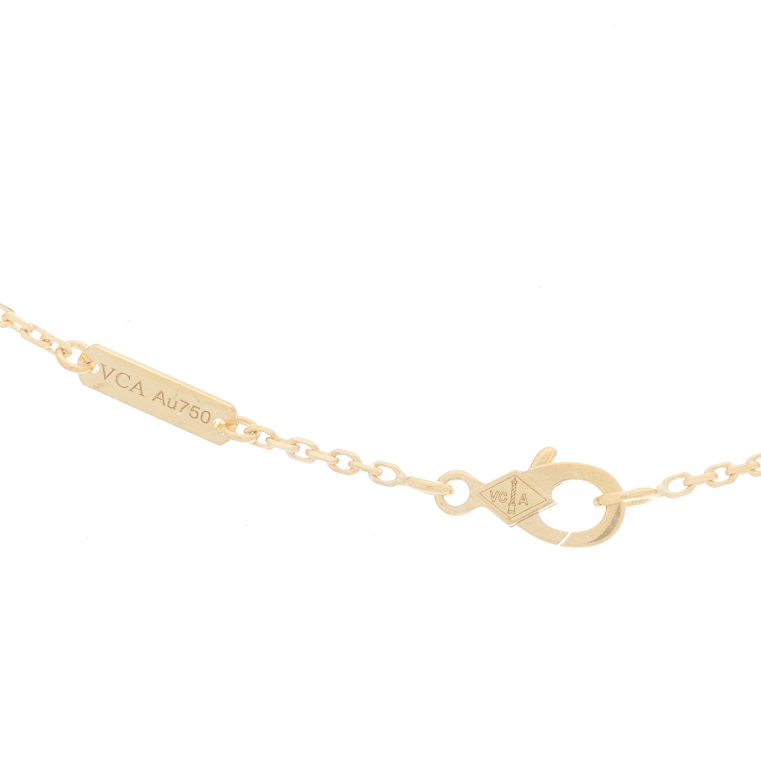Van Cleef & Arpels 18K Yellow Gold Black Onyx Vintage Alhambra Pendant Necklace 4 of 5