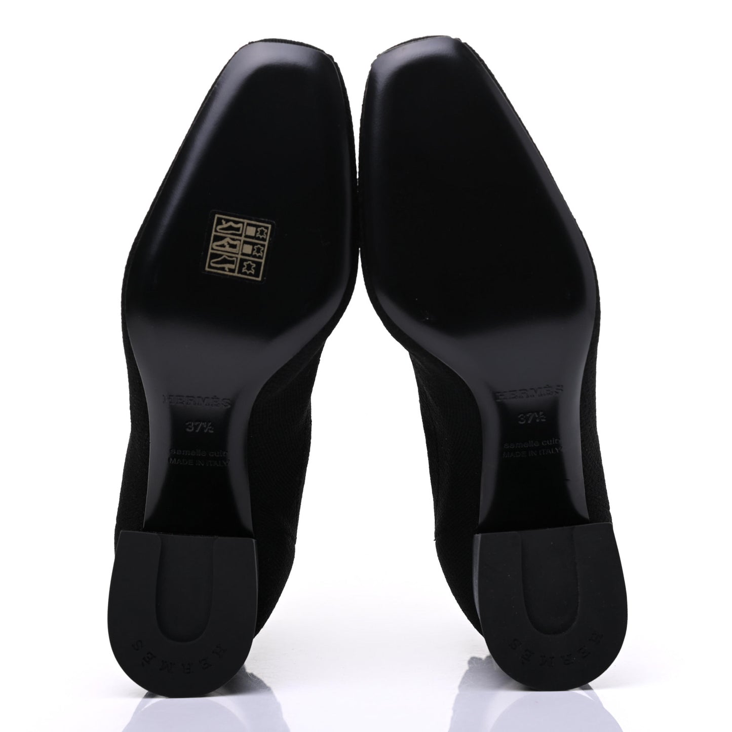 Knit Calfskin Volver Ankle Boots 37.5 Black