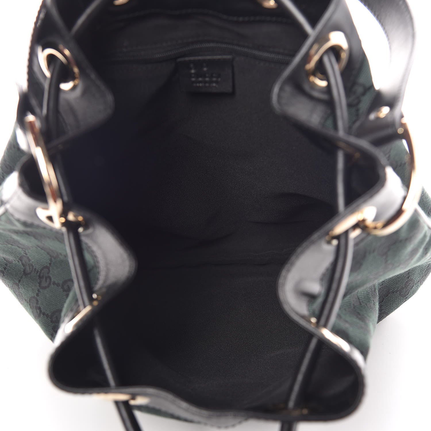 Gucci Monogram Drawstring Shoulder Bag Green 5 of 10