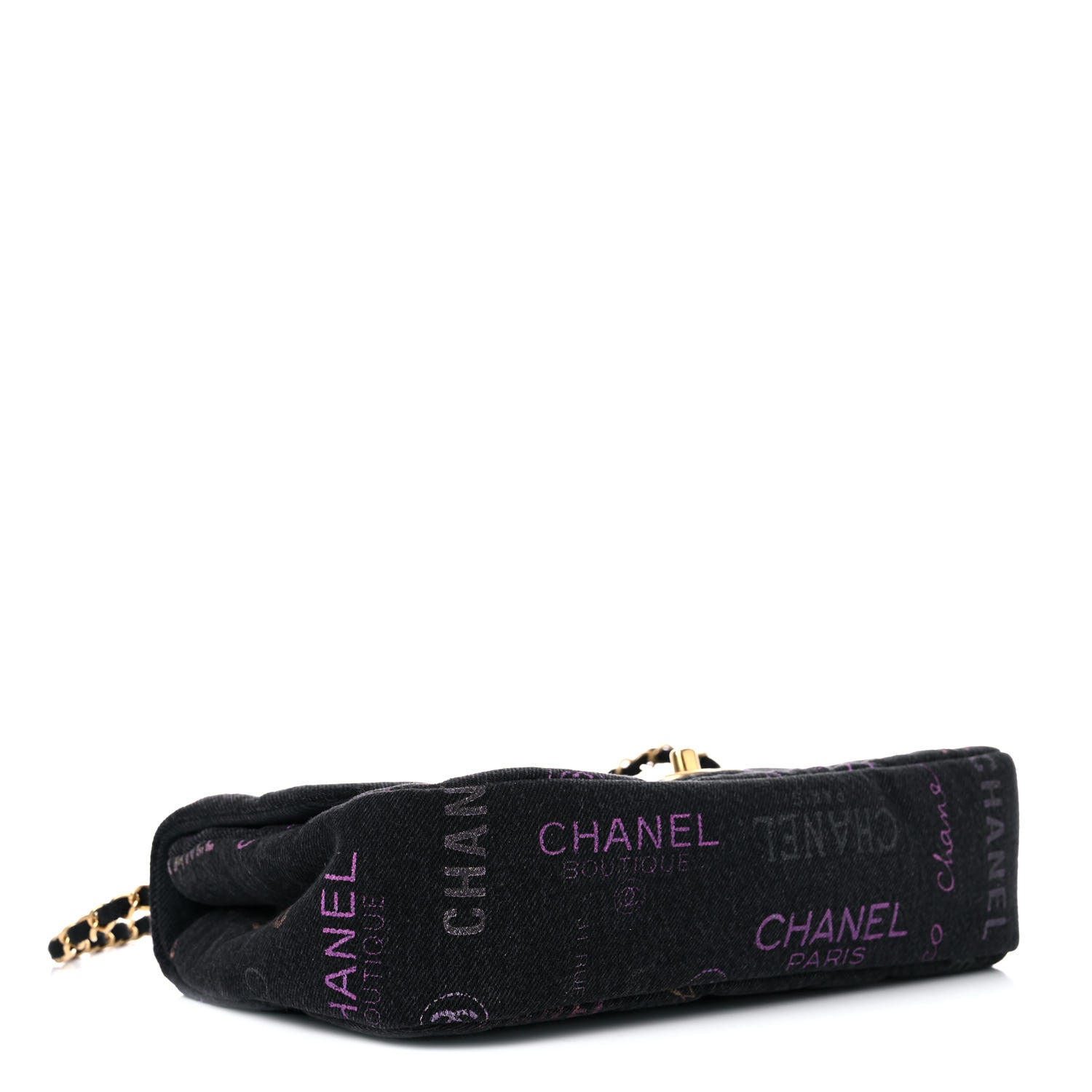 Chanel Denim Quilted Denim Mood Large Flap Black Multicolor 4 of 9