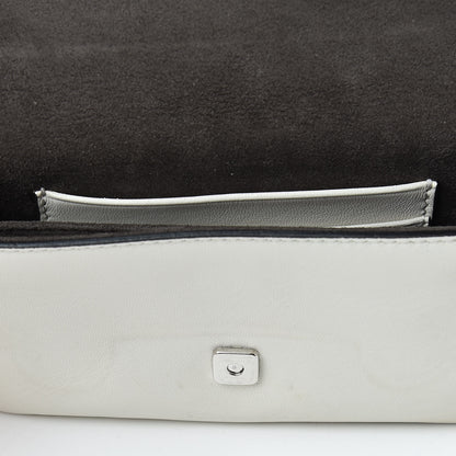 Fendi Nappa Rabbit Fox Fur Micro Buggie Baguette White Nirvana Black 8 of 13