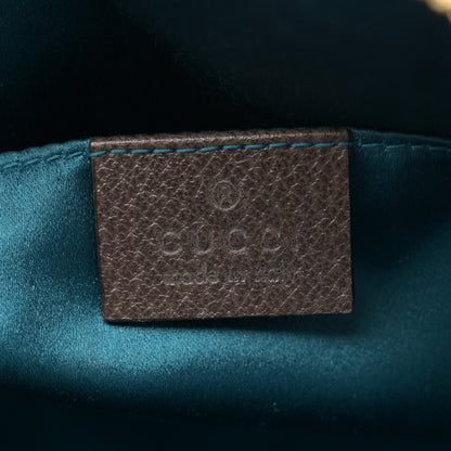 Gucci GG Supreme Monogram Textured Dollar Calfskin Web Small Ophidia Dome Shoulder Bag Beige Ebony New Acero 6 of 14