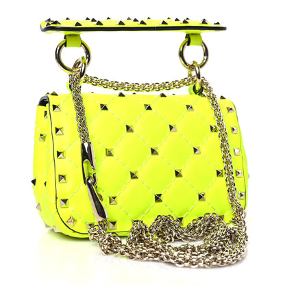 Valentino Garavani Calfskin Micro Rockstud Spike Shoulder Bag Lime 3 of 8
