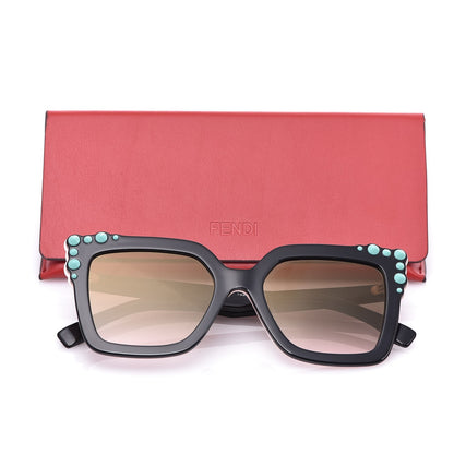 Fendi Studded Square Cat Eye Sunglasses FF 0260/S Black Pink 10 of 10