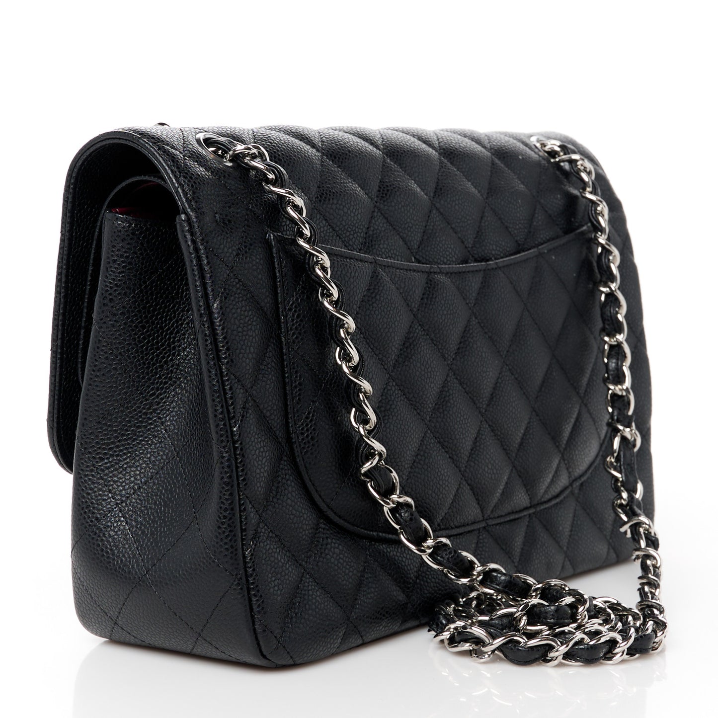 Caviar Quilted Jumbo Double Flap Black