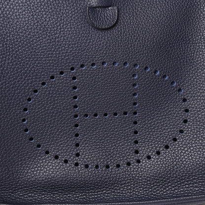 Hermes Taurillon Clemence Evelyne III PM Bleu Nuit 11 of 12