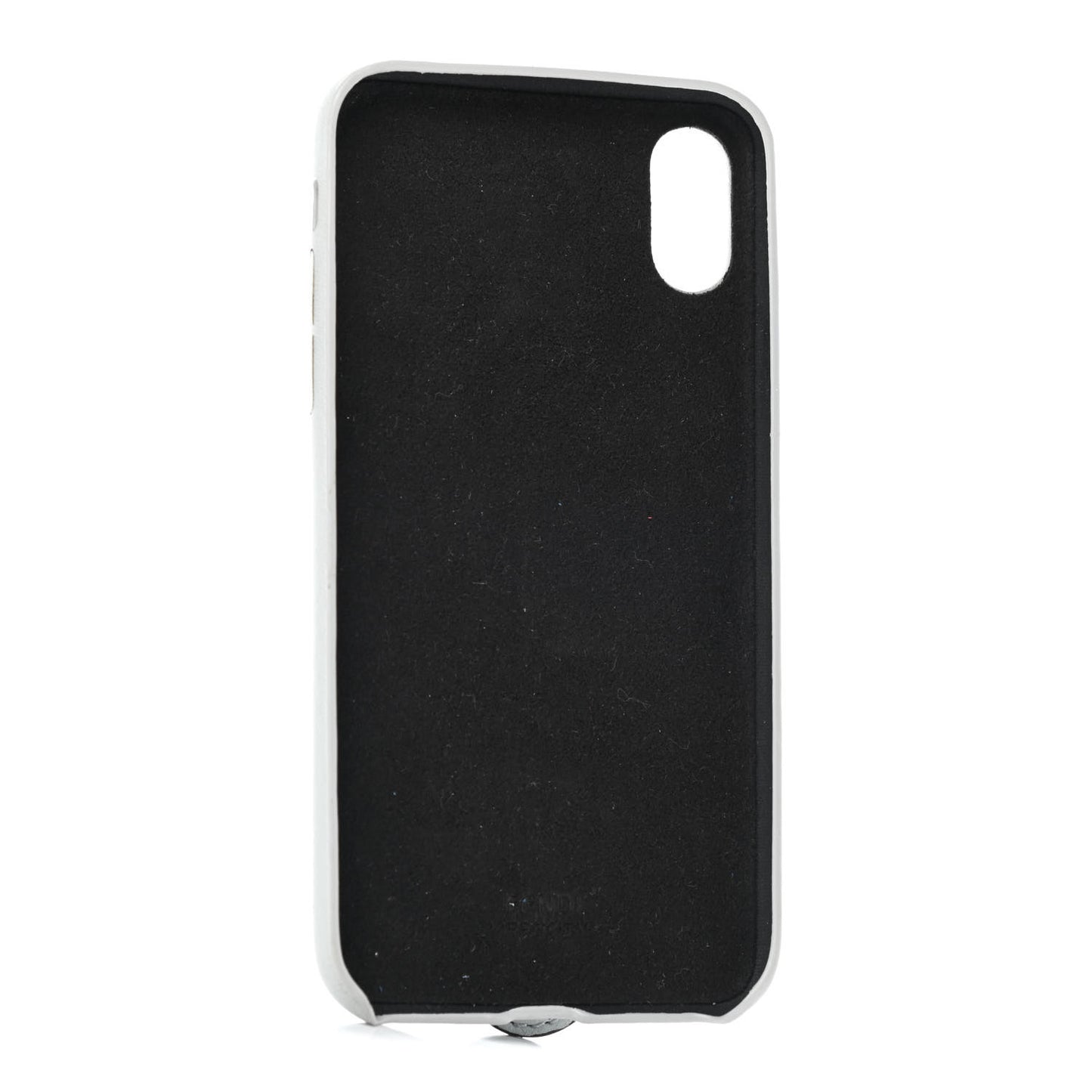 Calfskin Scalloped Studded Pearl iPhone X Case Grey