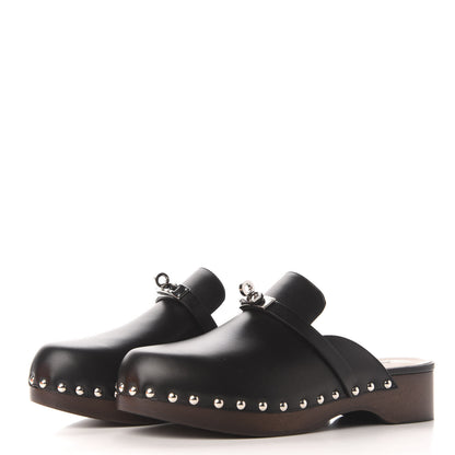 Hermes Calfskin Carlotta Mules 39 Black 3 of 8