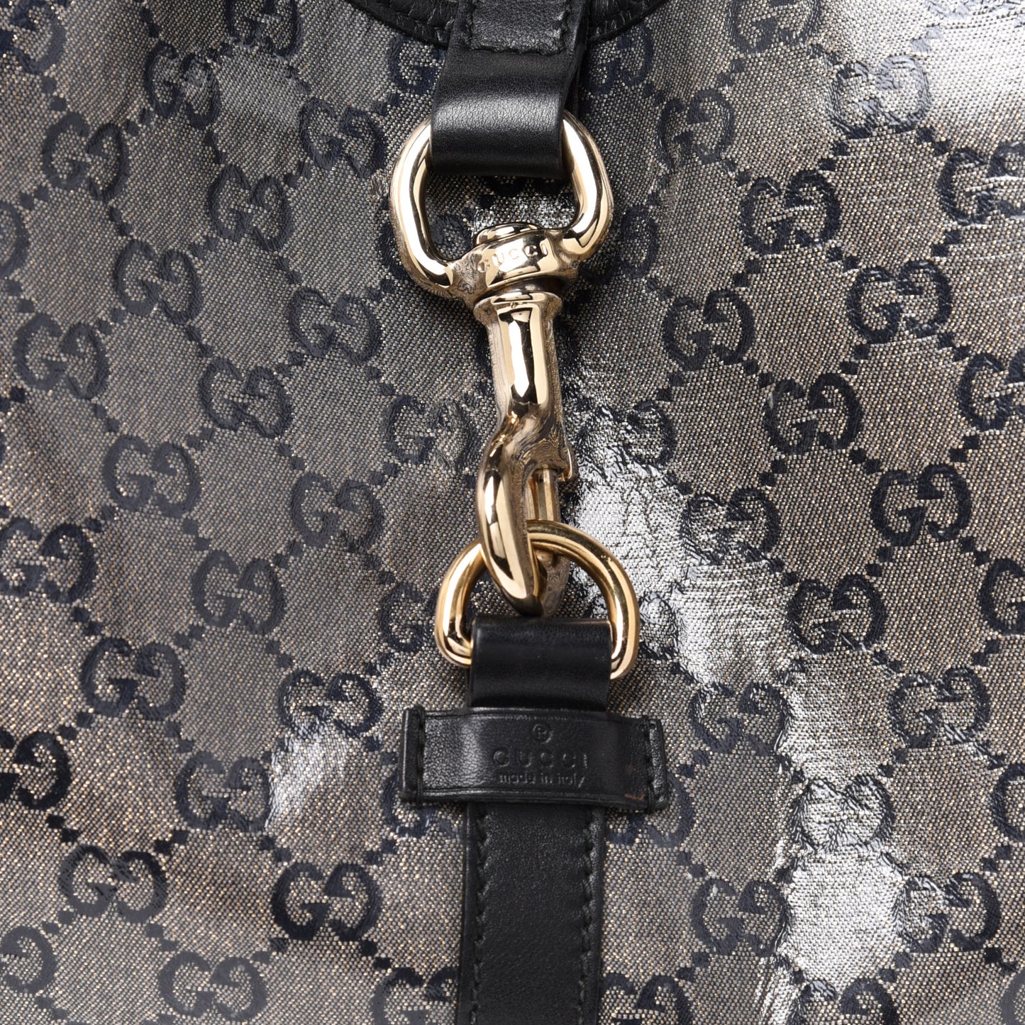 Crystal Monogram Large Joy Shoulder Bag Black