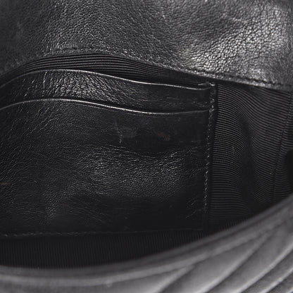 Saint Laurent Sheepskin Matelasse Chevron Monogram Classic Baby Chain Bag Black 7 of 16