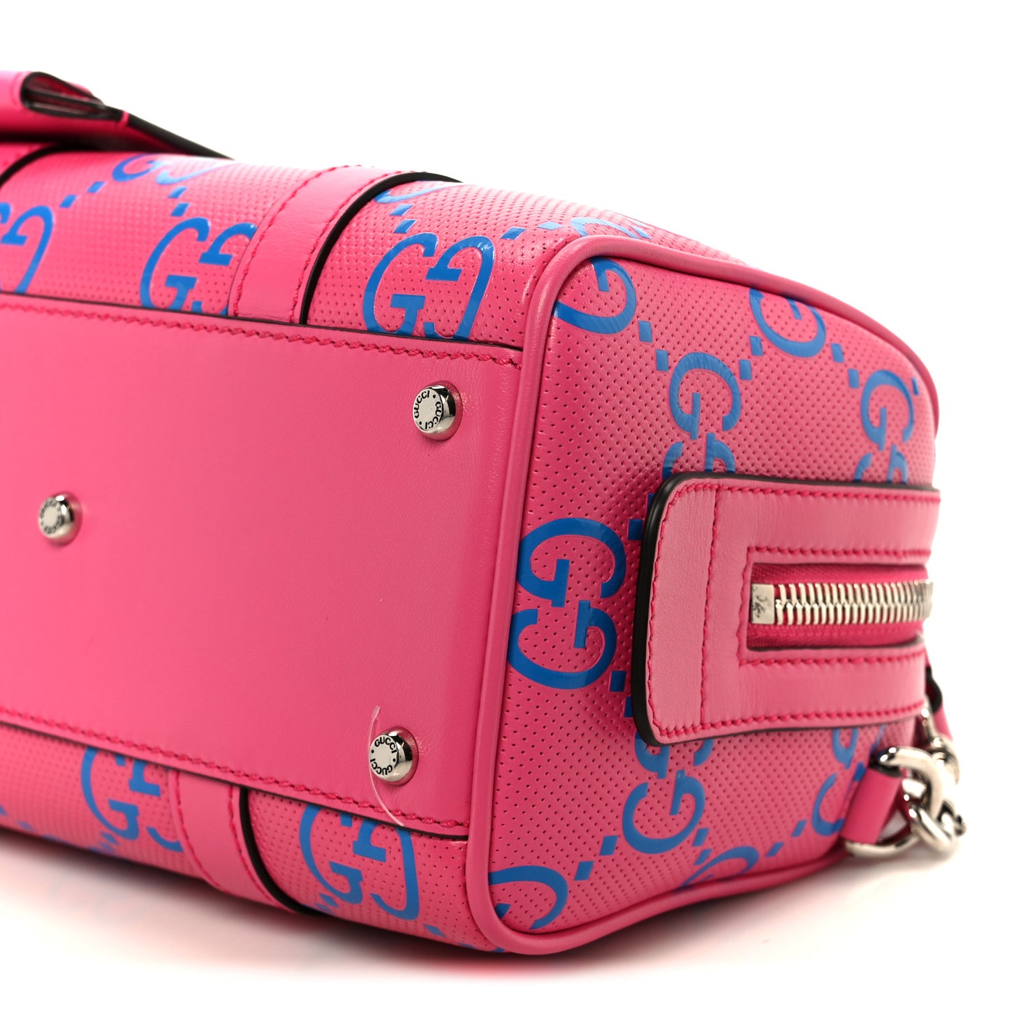 Calfskin GG Tennis Bi-Color Embossed Mini Duffle Bag Modern Fucsia Modern Blue