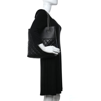 Chanel Lambskin Quilted Small Urban Delight Tote Black Blue 3 of 15
