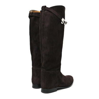 Hermes Suede Kelly Jumping Boots 39 Ecorce 4 of 9