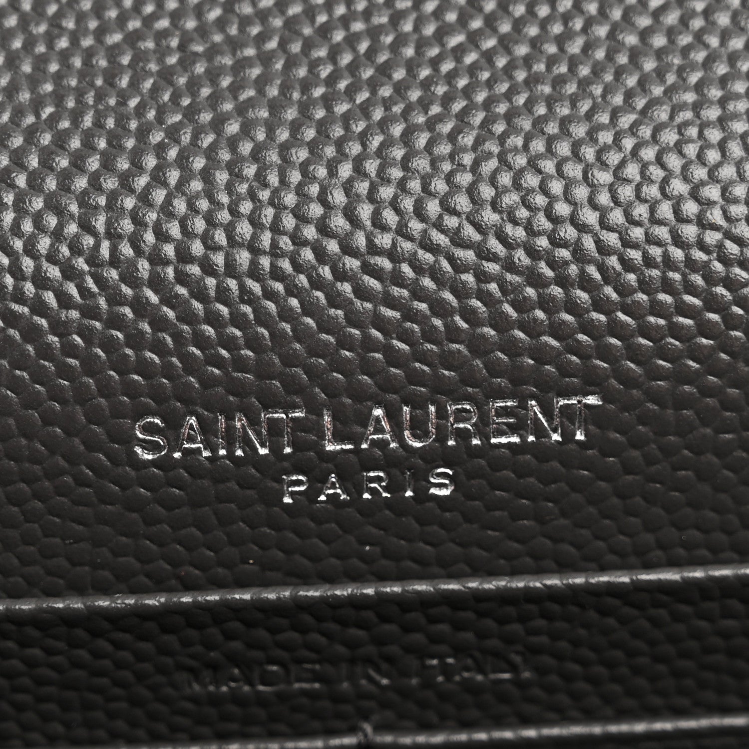 Saint Laurent Grain De Poudre Matelasse Chevron Monogram Envelope Chain Wallet Asphalt White 6 of 14
