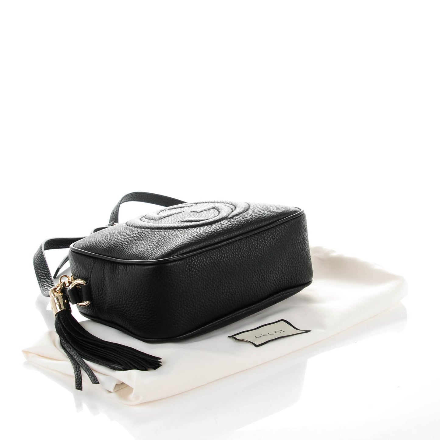 Pebbled Calfskin Small Soho Disco Bag Black