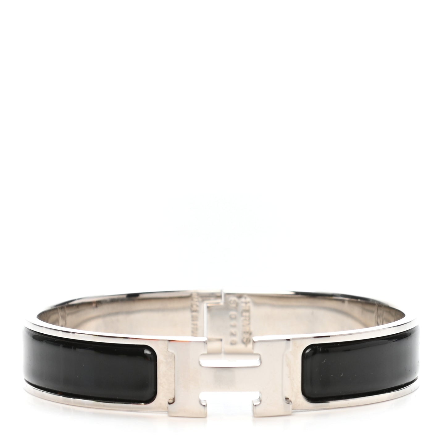 Enamel Narrow Clic Clac H Bracelet GM Black