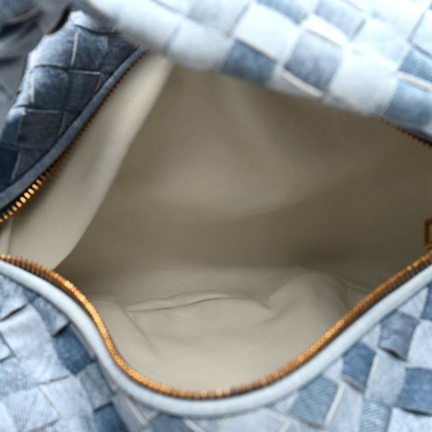 Nappa Denim Effect Intrecciato Teen Jodie Hobo Denim