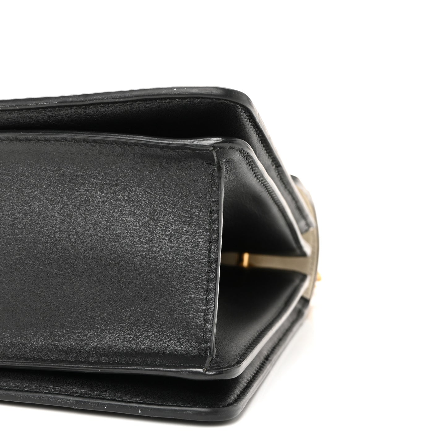 Calfskin Sylvie Web Small Queen Margaret Top Handle Bag Black White