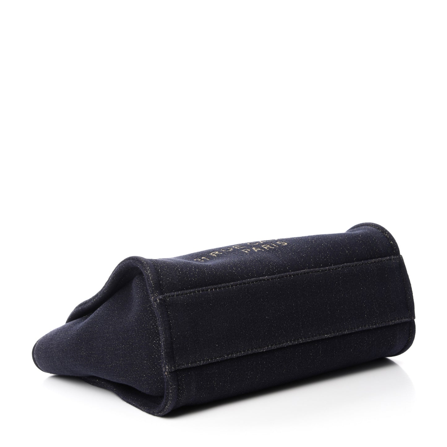 Lurex Canvas Small Deauville Tote Navy Blue Gold
