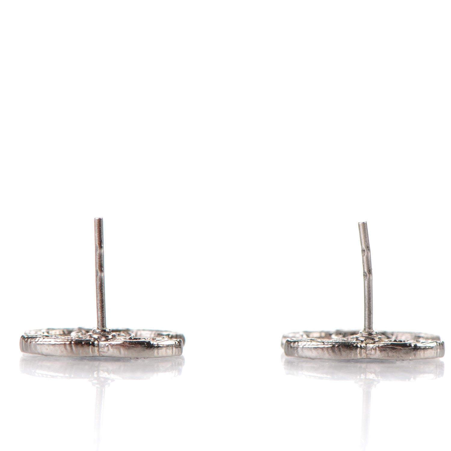 Chanel CC Chain Earrings Dark Silver 5 of 5
