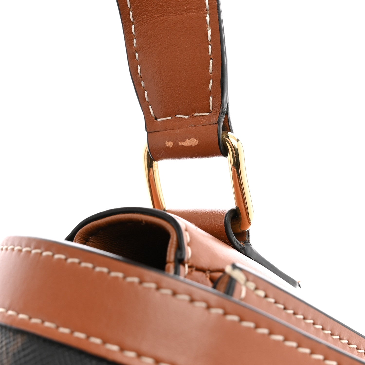 Celine Triomphe Canvas Calfskin Medium Triomphe Bag Tan 11 of 13