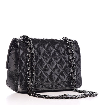 Chanel Shiny Aged Calfskin Quilted 2.55 Reissue 224 Flap So Black 3 of 10