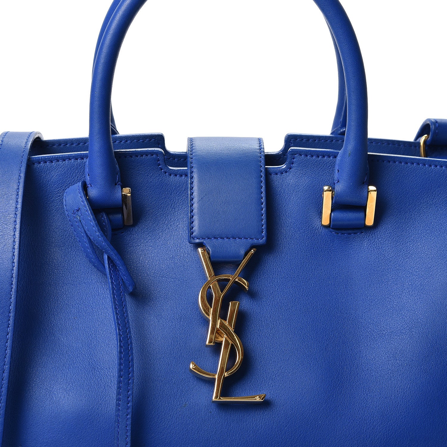 Saint Laurent Calfskin Monogram Baby Cabas Blue Majorelle 7 of 9