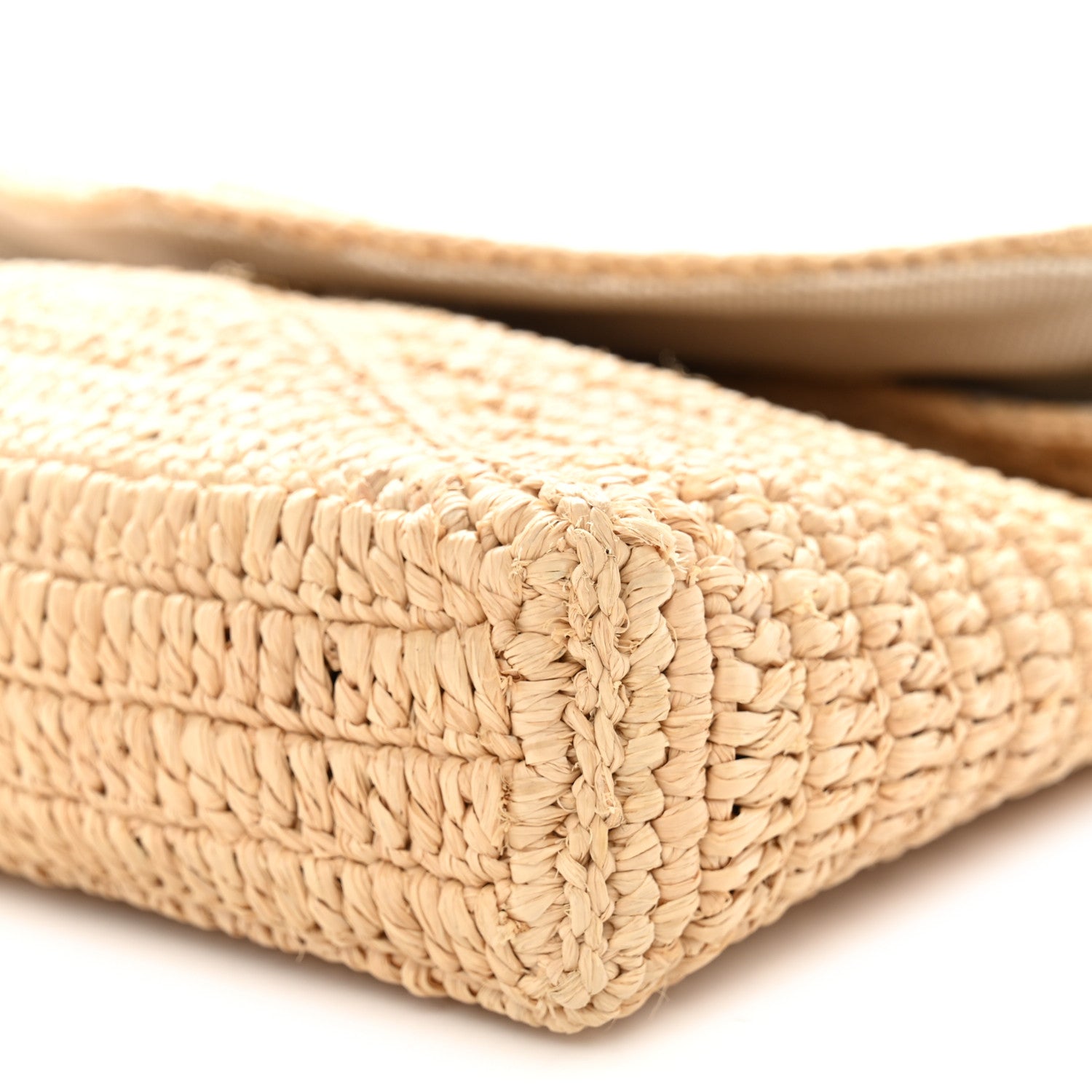 Saint Laurent Raffia Large Cassandre Pouch Naturel Brick 10 of 10