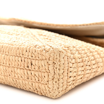 Saint Laurent Raffia Large Cassandre Pouch Naturel Brick 10 of 10