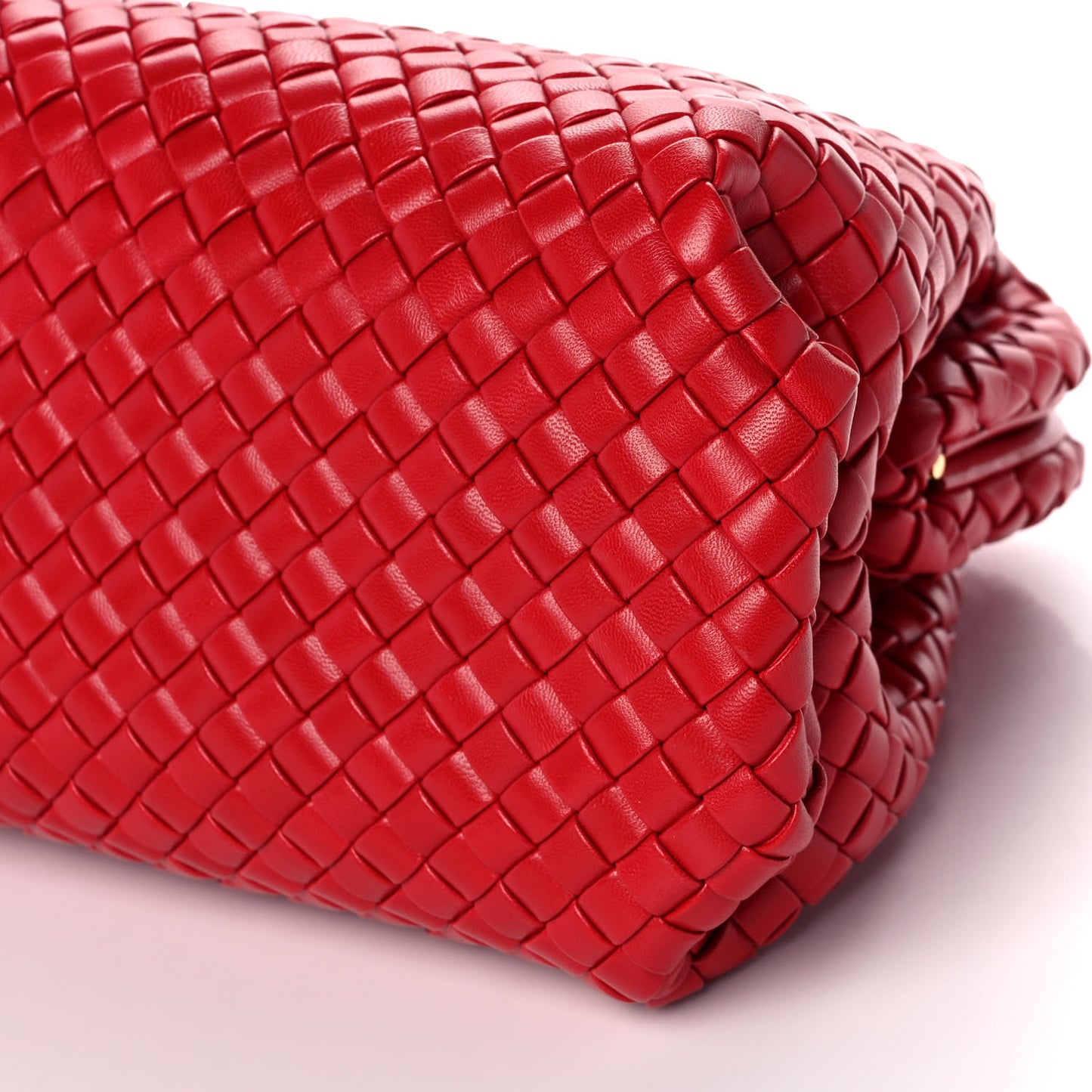 Nappa Intrecciato Padded Clutch Red