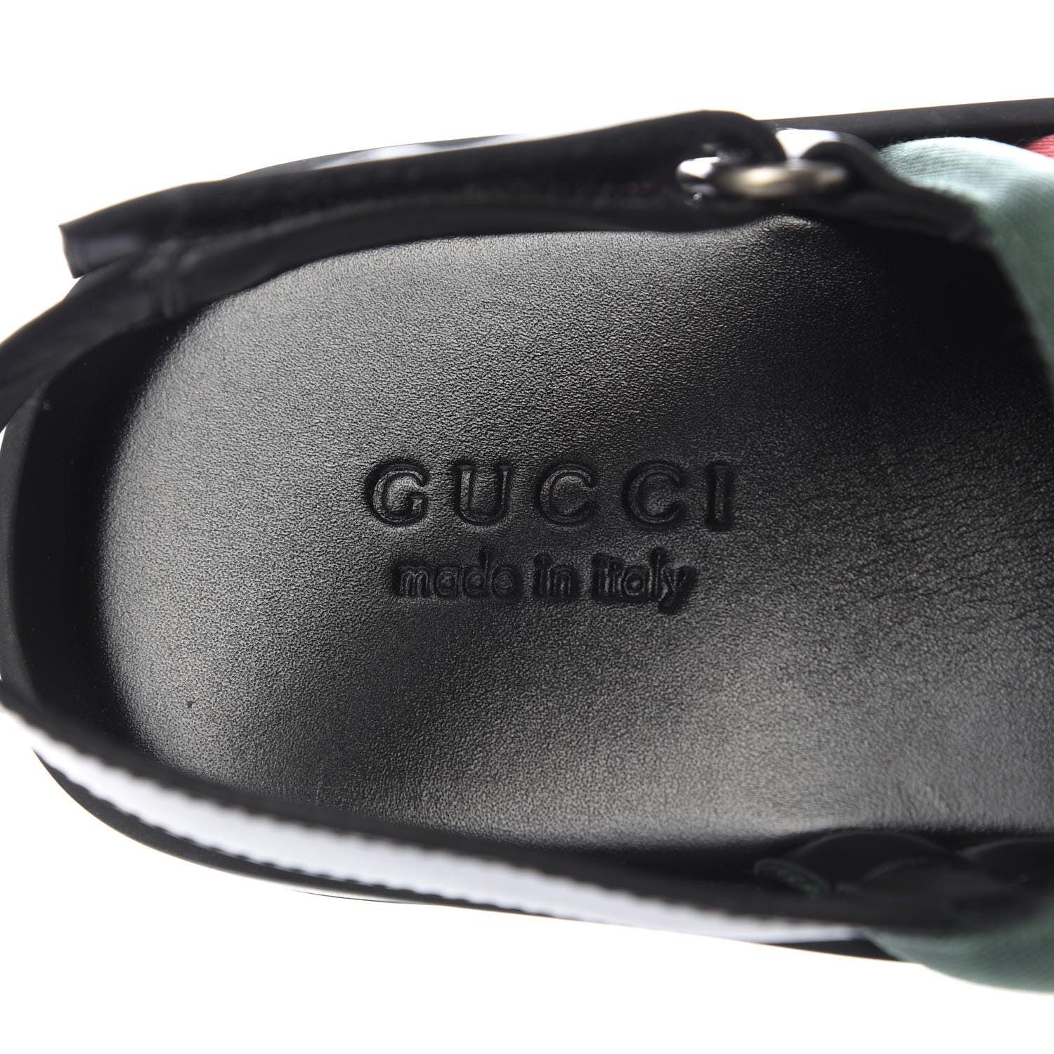 Gucci Nylon Cirano Lux Web Mens Cleat Sole Slingback Sandals 9.5 Green Red Black 7 of 10