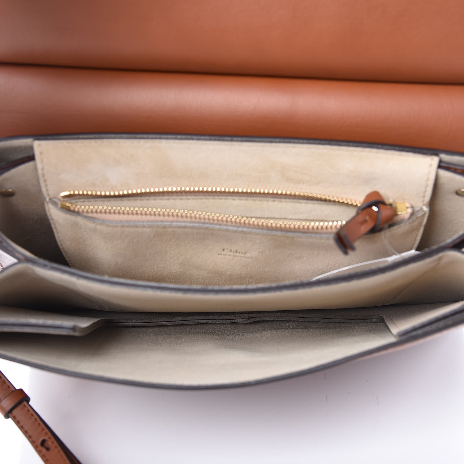 Chloe Suede Calfskin Medium Faye Shoulder Bag Tobacco 5 of 11