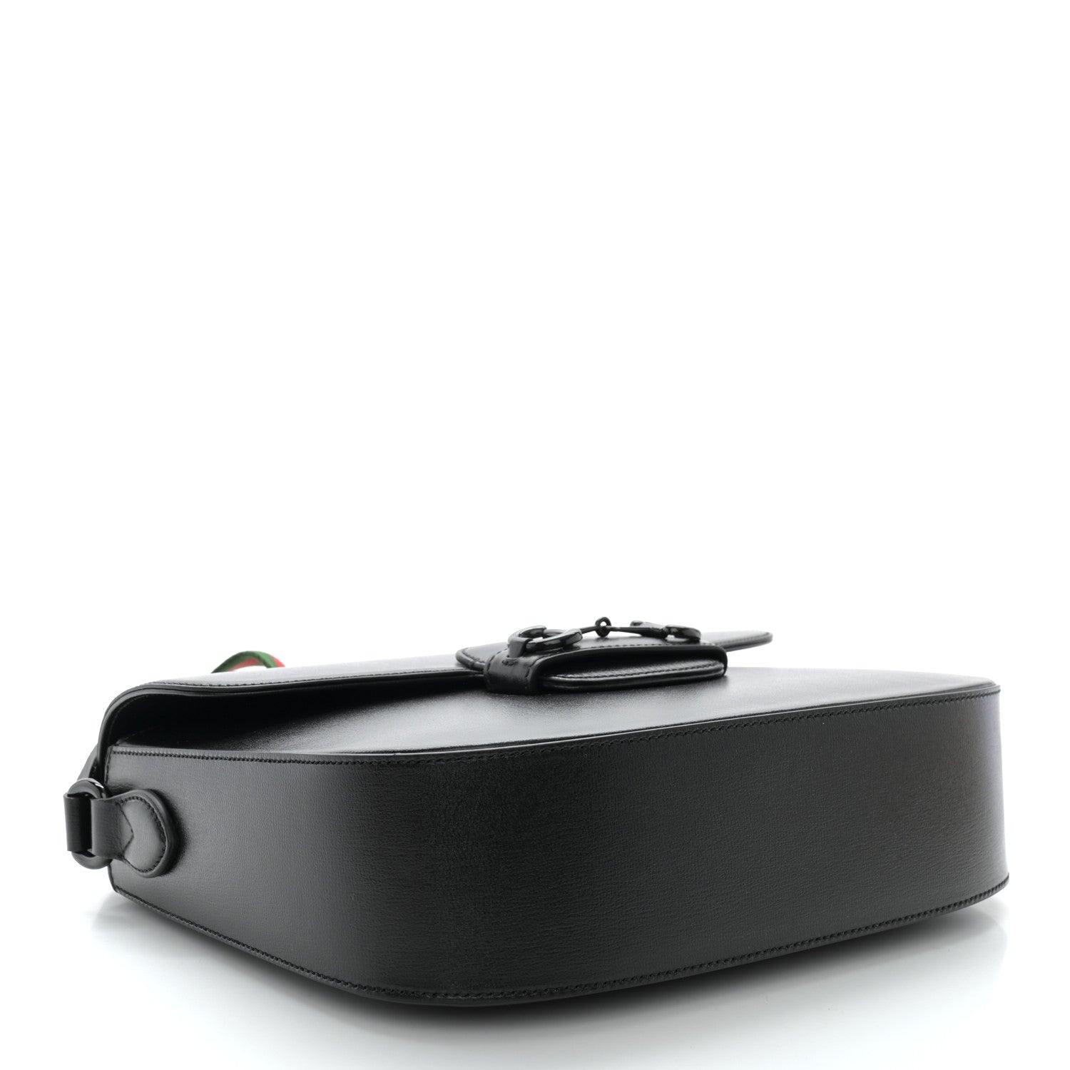 Gucci Azalea Calfskin Web Monochrome Medium Horsebit 1955 Shoulder Bag Black 4 of 9