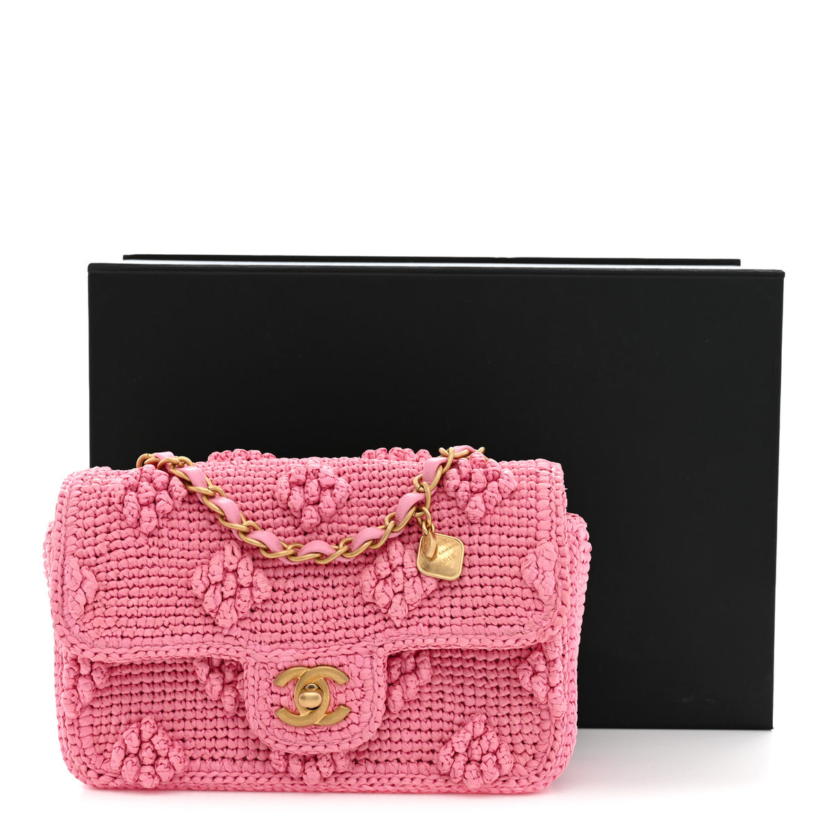 Chanel Raffia Small Dolce Raffia Flap Bag Pink 11 of 11