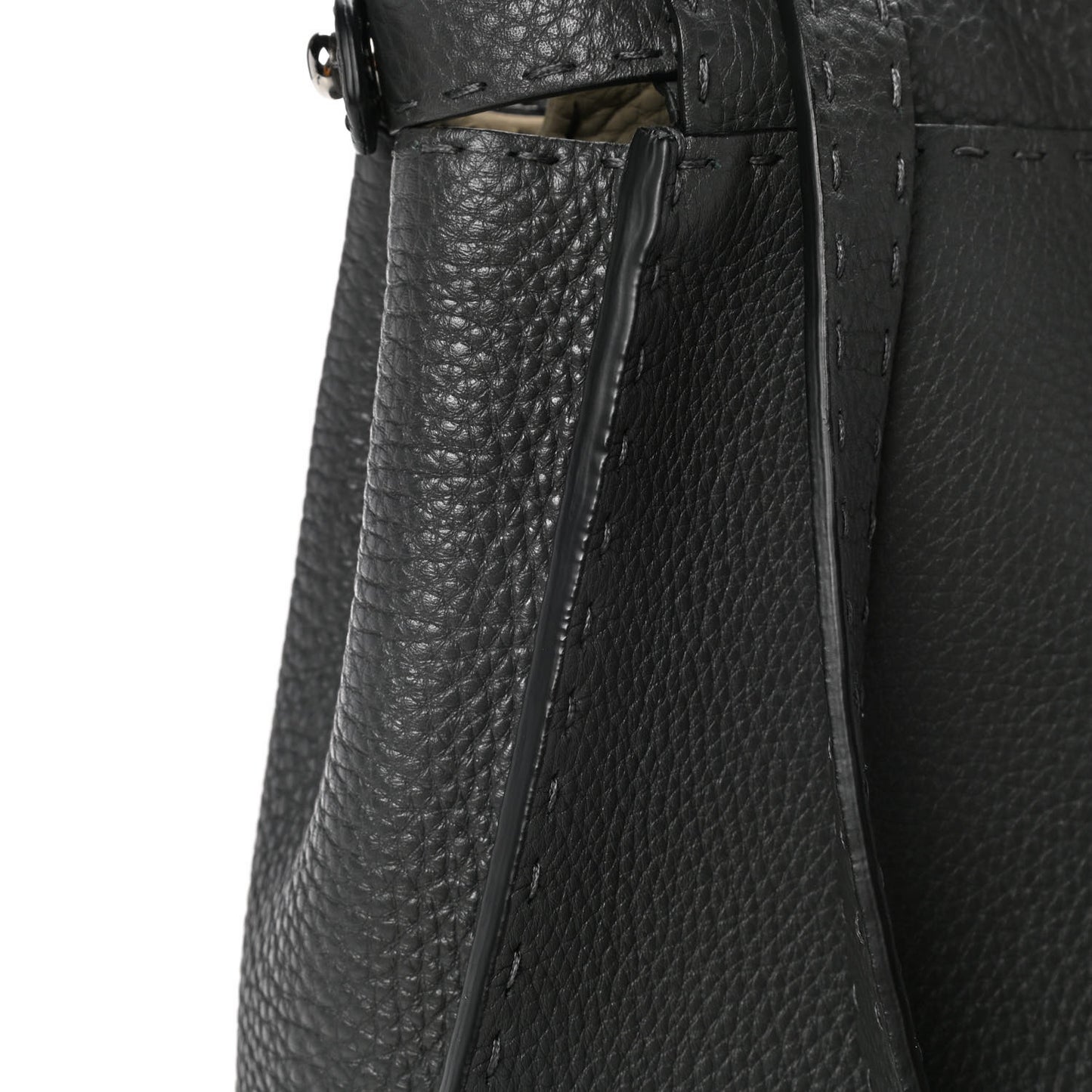 Cuoio Romano Selleria Bi-Color Medium Peekaboo Iconic Satchel Asfalto Latte