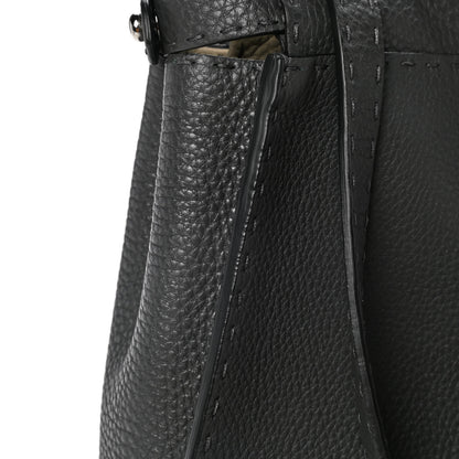 Fendi Cuoio Romano Selleria Bi-Color Medium Peekaboo Iconic Satchel Asfalto Latte 16 of 18