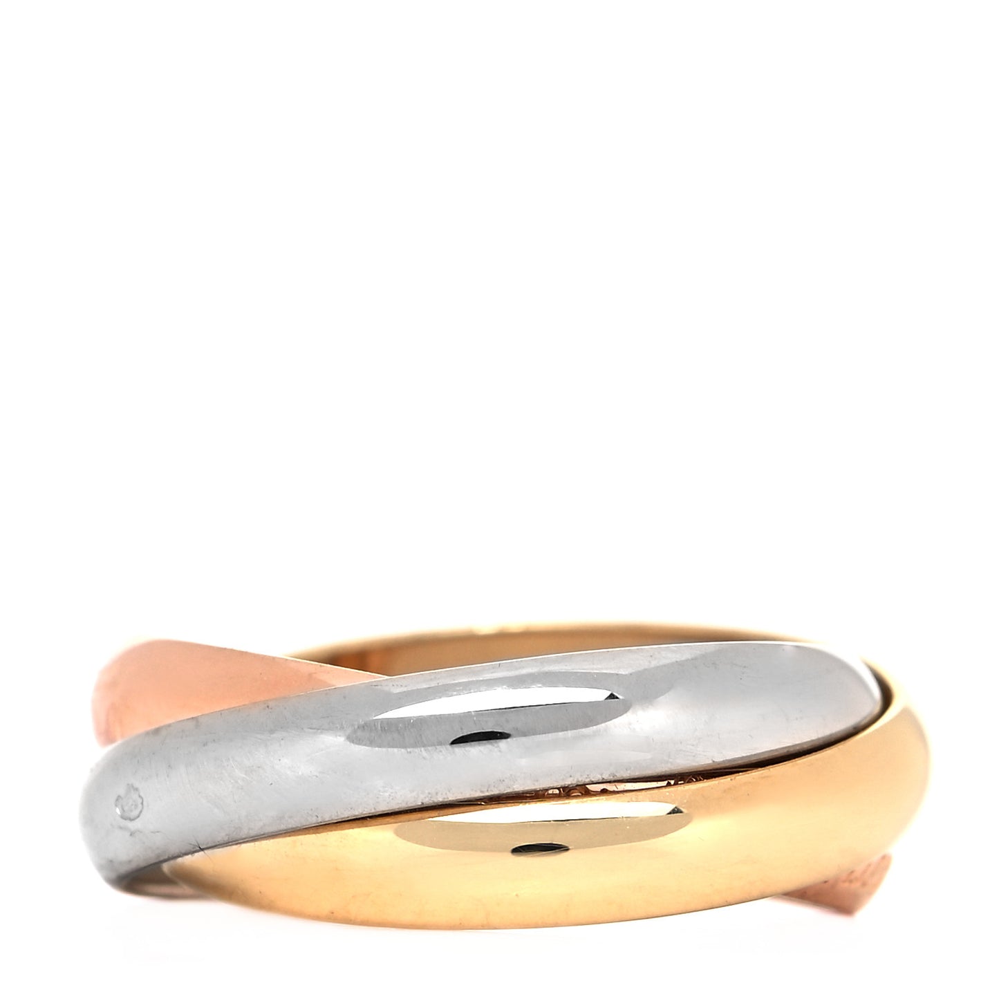 18K Pink Yellow White Gold Classic Les Must De Cartier Trinity Ring 56 7.5