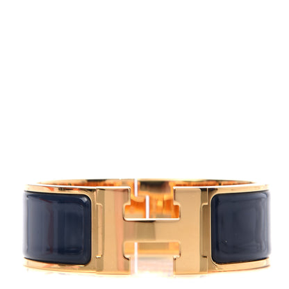 Hermes Enamel Wide Clic Clac H Bracelet PM Bleu Nuit 1 of 5