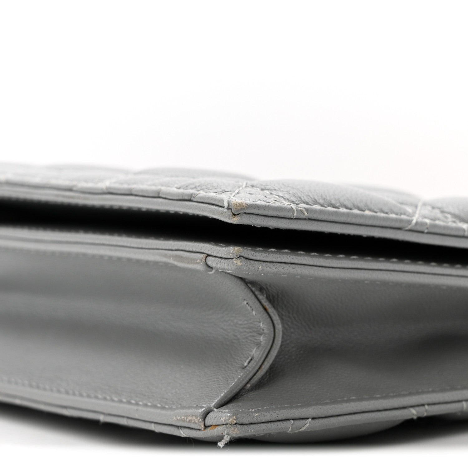 Christian Dior Lambskin Cannage Lady Dior Convertible Clutch Grey 10 of 16
