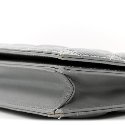 Christian Dior Lambskin Cannage Lady Dior Convertible Clutch Grey 10 of 16