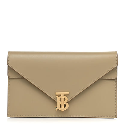 Burberry Calfskin Small TB Envelope Clutch Bag Honey 1 of 8