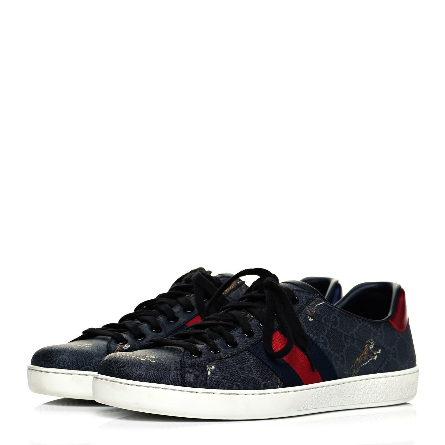 GG Supreme Monogram Tiger Ayers Web Mens New Ace Sneakers 10 Black