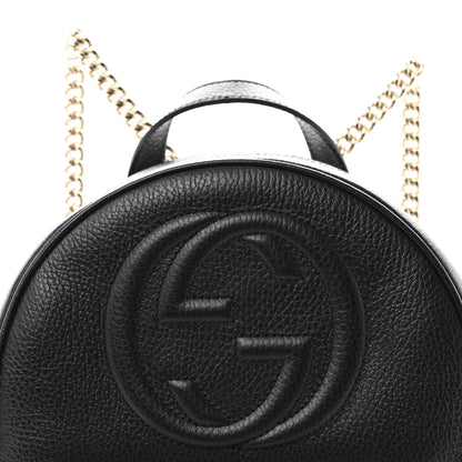 Gucci Pebbled Calfskin Soho Chain Backpack Black 8 of 15