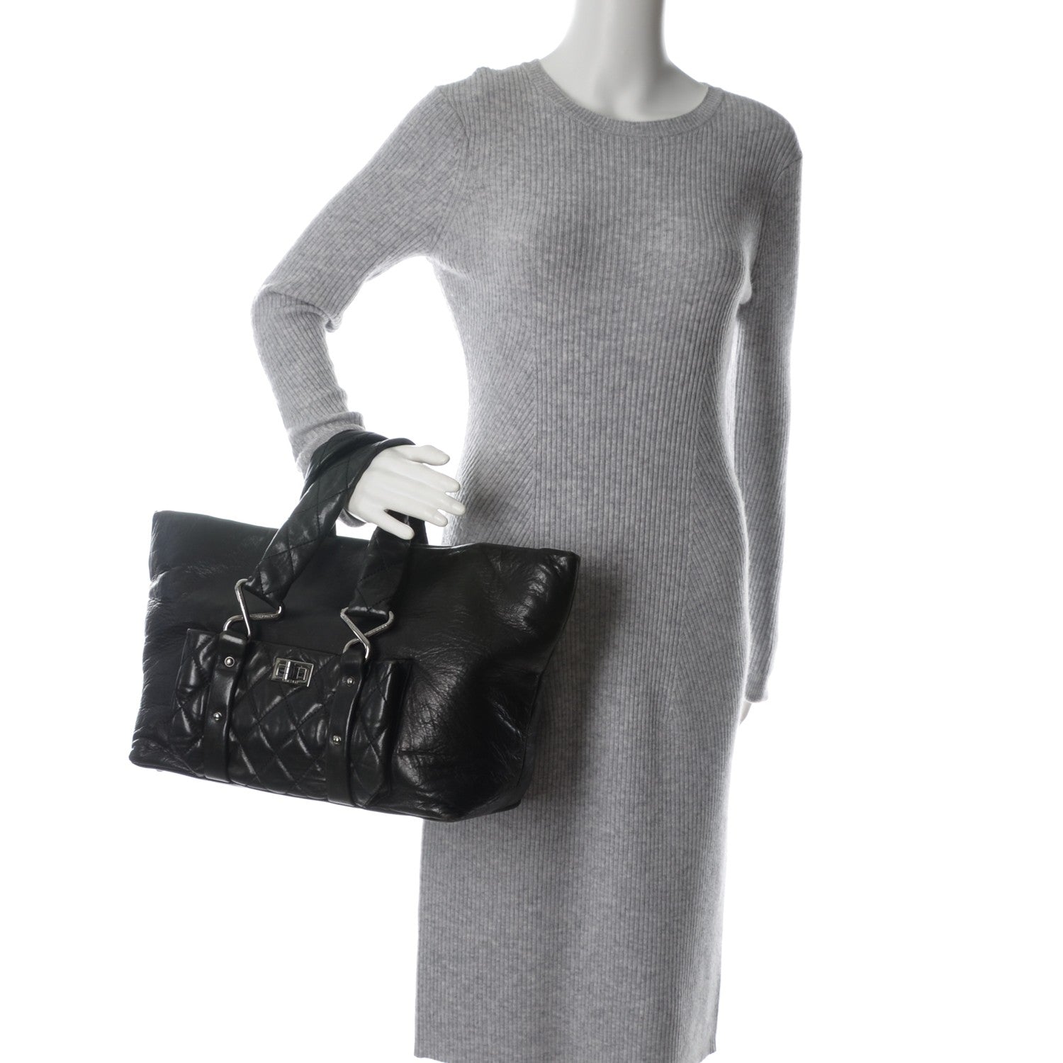 Chanel Lambskin Quilted 8 Knots Tote Black 2 of 7