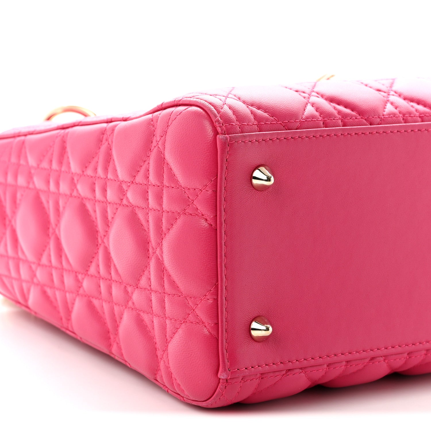 Christian Dior Lambskin Cannage Medium Lady Dior Fuchsia 9 of 11