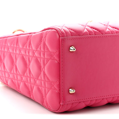 Christian Dior Lambskin Cannage Medium Lady Dior Fuchsia 9 of 11